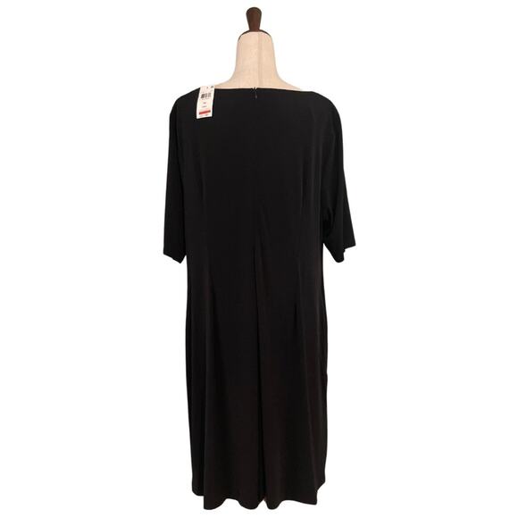 Connected Apparel Women's Plus Little Black Dress Jersey Pockets Comfy size 18W - Picture 2 of 9